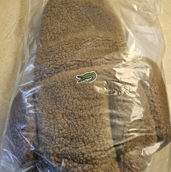 Lacoste sherpa shearling fleece chapka winter hat with flaps - Picture 6 of 10